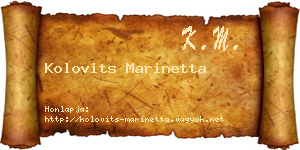 Kolovits Marinetta névjegykártya